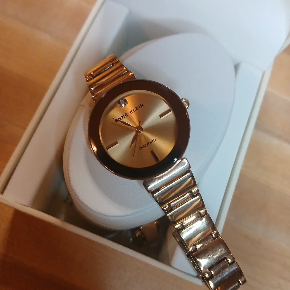 Anne Klein Women's Genuine Diamond Dial Bracelet Watch Rose Gold‎